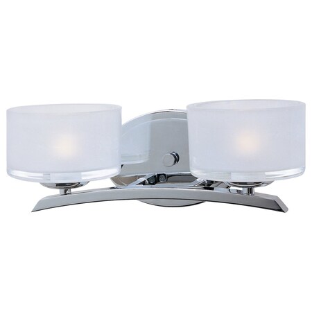 Maxim Two Light Polished Chrome Frosted Glass Vanity 19052FTPC